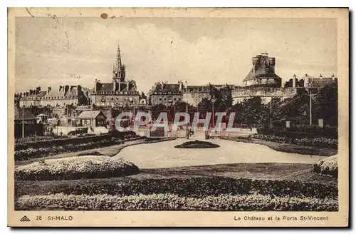 Ansichtskarte AK St Malo Le Chateau et la Porte St Vincent