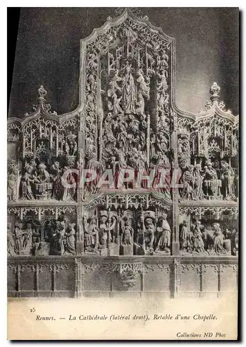 Cartes postales Rennes La Cathedrale lateral droit Retable d'une Chapelle