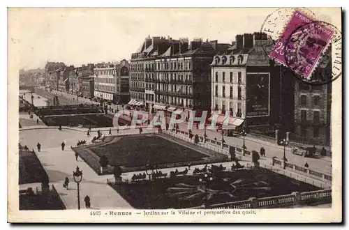 Ansichtskarte AK Rennes Jardins sur la Villaine et perspective des quais