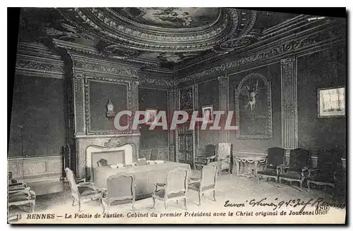 Cartes postales Rennes Le Palais de Justice Cabinet du premier President avec le Christ original de Jouvenet