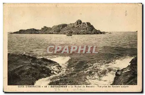 Cartes postales Rotheneuf Le Rocher de Bennetin Vue prise des Rochers sculptes