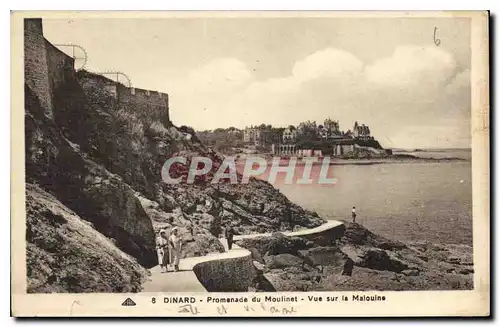 Cartes postales Dinard Promenade du Moulinat Vue sur la Malouine