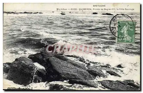 Ansichtskarte AK Morbihan Quiberon Pointe de Beg er Vil la Cote Sauvage