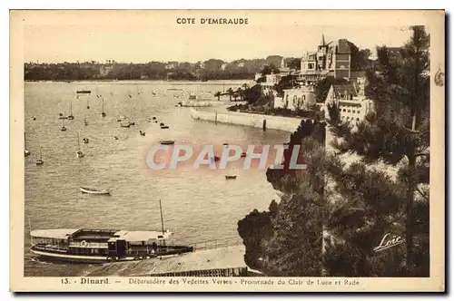 Cartes postales Dinard Debaroudere des Vedettes Verses Promenade du Claid de Lune et Rade