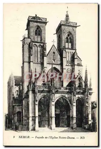 Cartes postales Semur Facade de l'Eglise Notre Dame