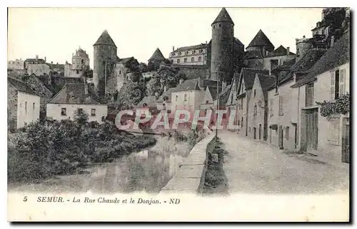 Ansichtskarte AK Semur La Rue Chaude et le Donjon