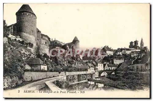 Ansichtskarte AK Semur Le Donjon et le Pont Pinard