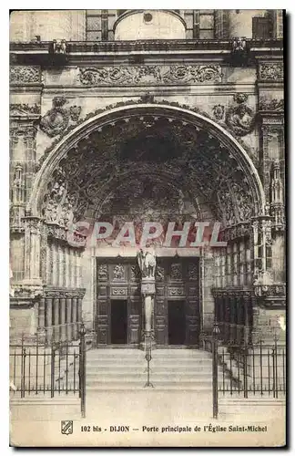 Ansichtskarte AK Dijon Porte principale de l'Eglise Saint Michel