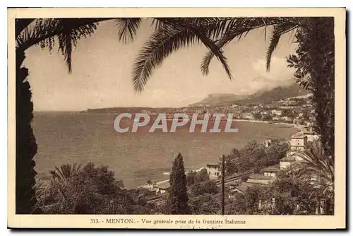 Cartes postales Menton Vue generale prise de la frontiere Italienne