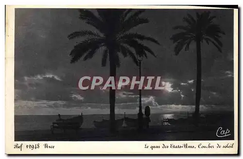 Cartes postales Nice Le quai des Etats Unis Coucher de soleil