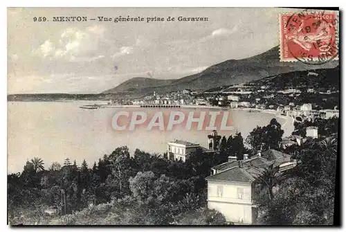 Cartes postales Menton Vue generale prise de Garavan