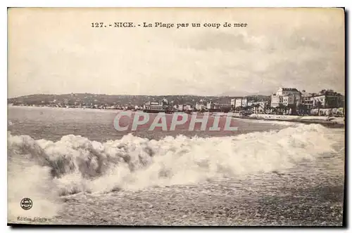 Ansichtskarte AK Nice La Plage par un coup de mer