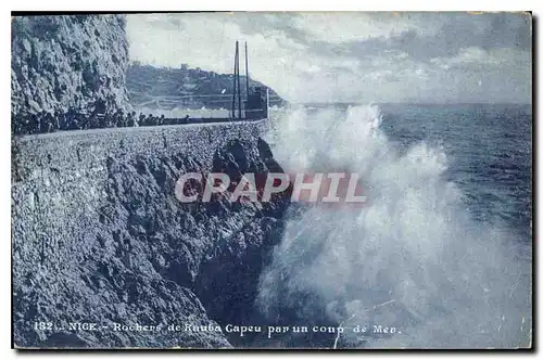 Cartes postales Nice Rochers de Rauba Capeau par un coup de Mer