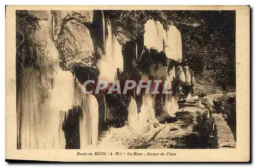 Ansichtskarte AK Route de Beuil AM En Hiver Gorges du Cians