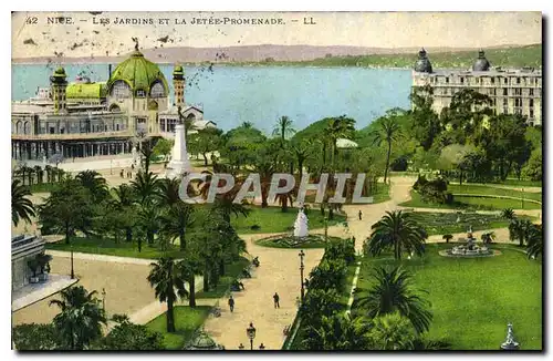 Cartes postales Nice Les Jardins et la Jetee Promenade