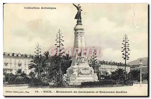 Ansichtskarte AK Nice Monument du Centenaire et Nouveaux Jardins