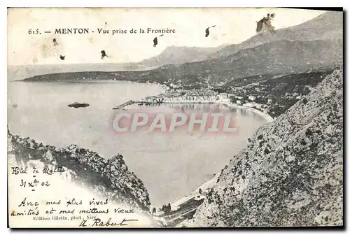 Cartes postales Menton Vue prise de la Frontiere