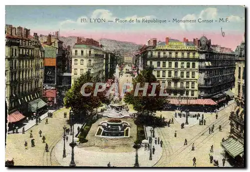 Cartes postales Lyon Place de la Republique Monument Carnot