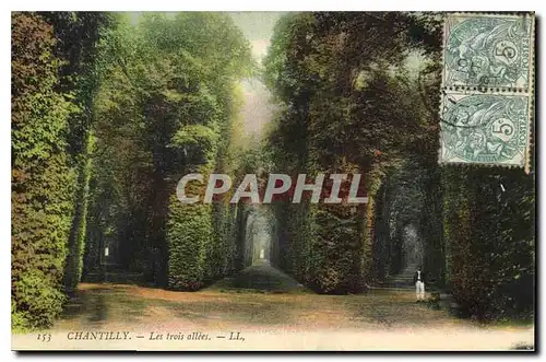 Cartes postales Chantilly Les trois allees