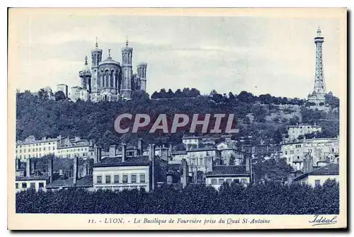 Cartes postales Lyon La Basilique de Fourviere prise du Quai St Antoine