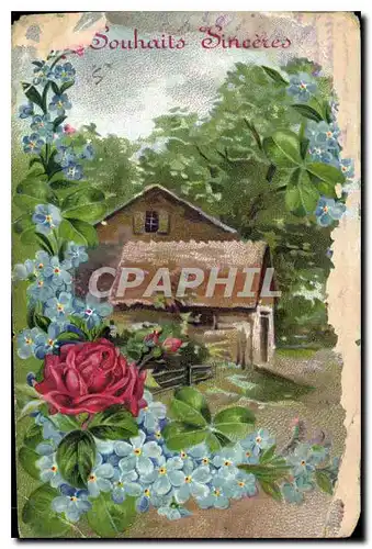 Cartes postales Souhaits Sinceres Fleurs