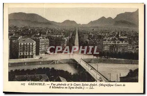 Ansichtskarte AK Grenoble Vue generale et le Cours Saint Andre Magnifique Cours de 8 Kilometres en ligne droite