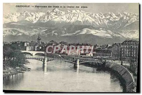 Cartes postales Grenoble Panorama des Quais et la Chaine des Alpes