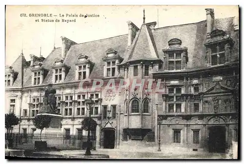 Cartes postales Grenoble Le Palais de Justice et Statue de Bayard