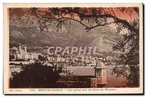 Cartes postales Monte Carlo Vue prise des Jardins de Monaco
