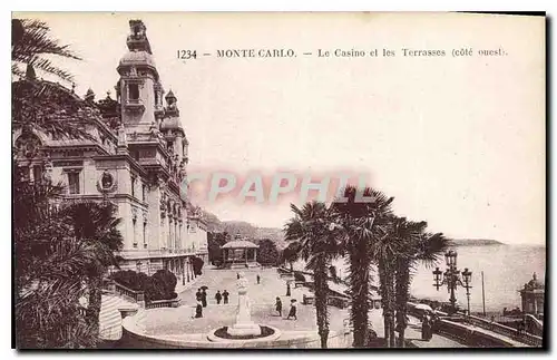 Cartes postales Monte Carlo Le Casino et les Terrasses Cote Ouest