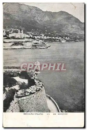 Cartes postales Monte Carlo vu de Monaco