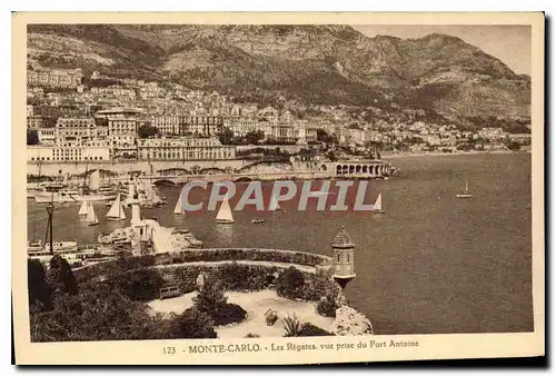 Cartes postales Monte Carlo Les Regates vue prise du Fort Antoine