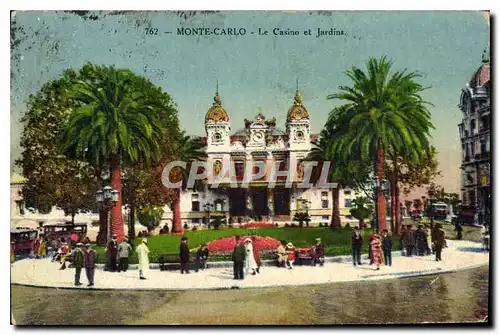 Cartes postales Monte Carlo Le Casino et Jardins