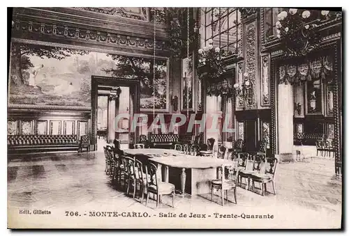 Cartes postales Monte Carlo Salle de Jeux Trente Quarante