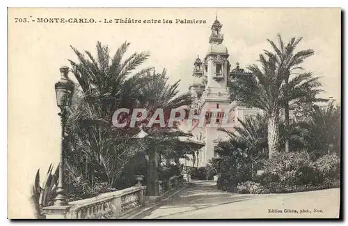 Cartes postales Monte Carlo Le Theatre entre les Palmiers