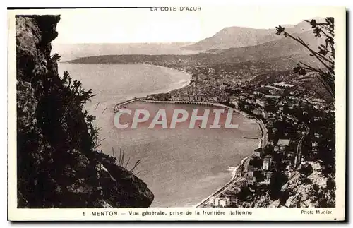 Cartes postales Menton Vue generale prise de la frontiere Italienne