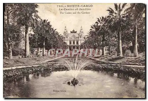 Cartes postales Monte Carlo Le Casino et Jardins