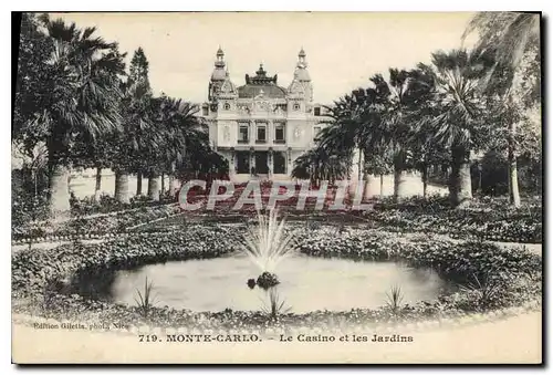 Ansichtskarte AK Monte Carlo Le Casino et les Jardins