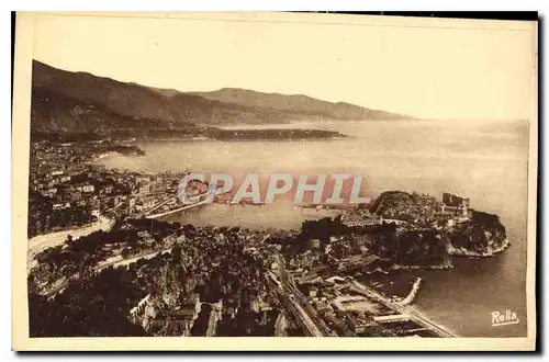 Cartes postales Vue generale de la Principaute de Monaco du Cap Martin et de la Cote Italienne