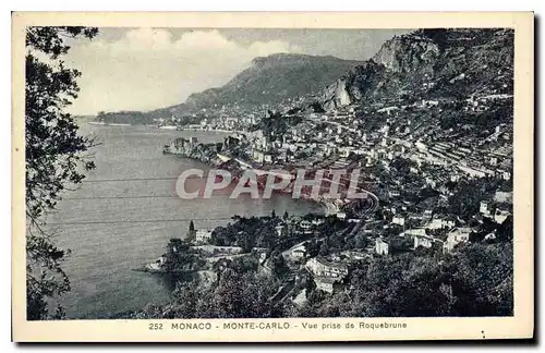 Cartes postales Monaco Monte Carlo Vue prise du Roquebrune