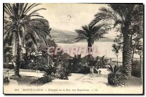 Cartes postales Monte Carlo Echappee sur la Mer vers Roquebrune