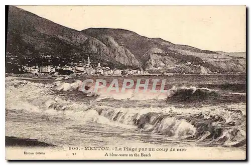 Ansichtskarte AK Menton La Plage par un coup de mer