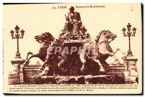 Cartes postales Lyon Fontaine Bartholdi