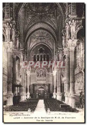 Ansichtskarte AK Lyon Interieur de la Basilique de ND de Fourviere Vue de l'entree