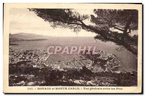 Cartes postales Monaco et Monte Carlo Vue generale entre les Pins