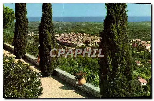 Cartes postales Cote d'Azur Vence la Jolie Vue generale au fond la Mediterranee