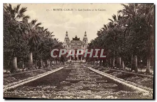 Cartes postales Monte Carlo Les Jardins et le Casino