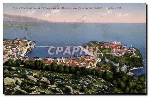 Cartes postales Panorama de la Principaute de Monaco vue prise de la Turbie