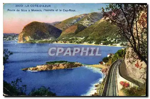 Cartes postales La Cote d'Azur Route de Nice a Monaco l'Isolette et le Cap Roux