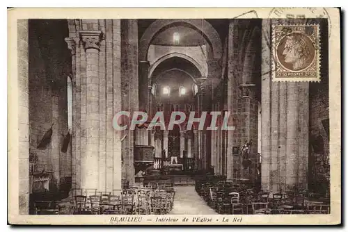 Cartes postales Beaulieu Interieur de l'Eglise La Nef